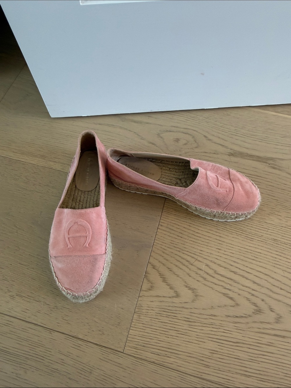 Etienne Aigner Pink Suede Espadrille Flats
